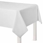 White Flannel-Backed Vinyl Tablecloth, 54in x 108in White | Party