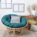 48" x 48" x 4" Papasan Outdoor Chair Cushion Seafoam Blue - Sorra Home
