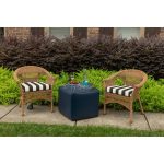 Sunbrella 18 x 18 Striped Fabric Curved Back Seat Cushion - Maxim Classic