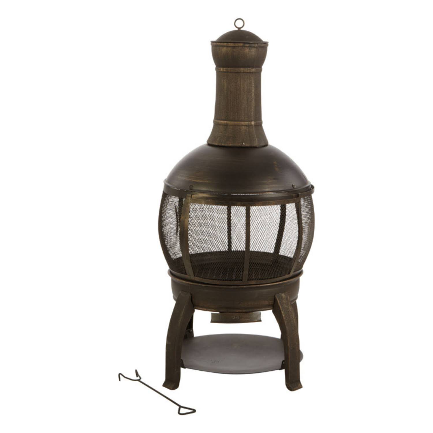 8177e9a25cae5596bf822bdda9f04f17fc35167508a88b693ec9edab7f9932b3.jpg Living Accents Chimenea Fire Pit 47 in. H x 22 in. W Cast Iron/Steel - Image 1