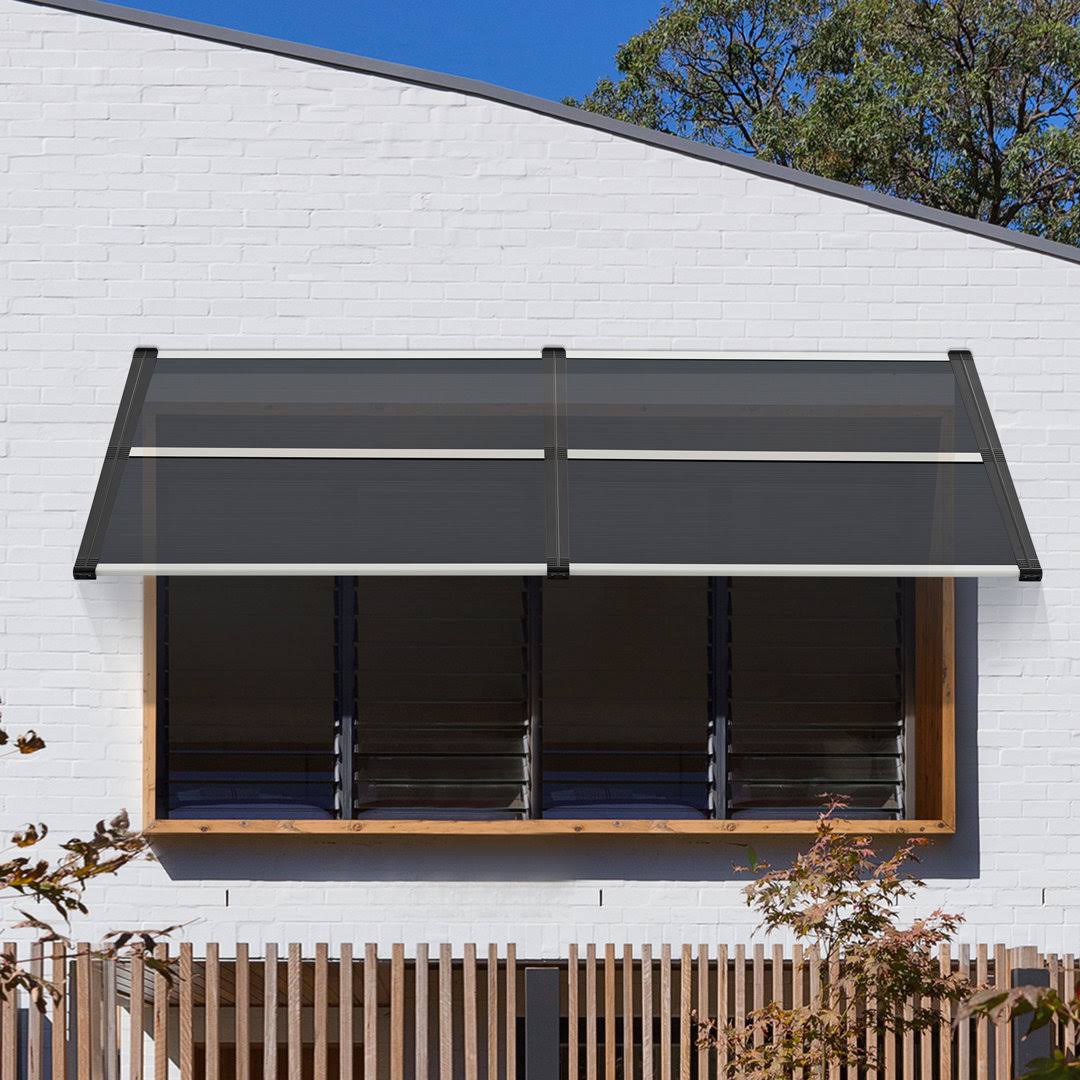 8185ff6e6e88149f5fe4f6401a36dda6acbd142e1857b2d71c8ad6532f46ea64.jpg Mcombo Window Awnings 40'' x 80'', Polycarbonate Awnings for Doors, Outdoor Patio Canopy Cover AW408 - Image 1