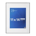 Mainstays 11x14 Matted to 8x10 Front Loading Tabletop Picture Frame, Black