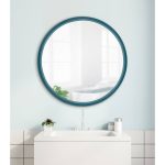 Riesner Round Accent Mirror Size: 21.6" x 21.6", Finish: Teal