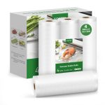 Kootek Vacuum Sealer Bags for Food, 4 Rolls for Custom Fit Food Storage, Meal Prep or Sous Vide, 8" x 20' Commercial Grade Vacuum Seal Freezer Bags