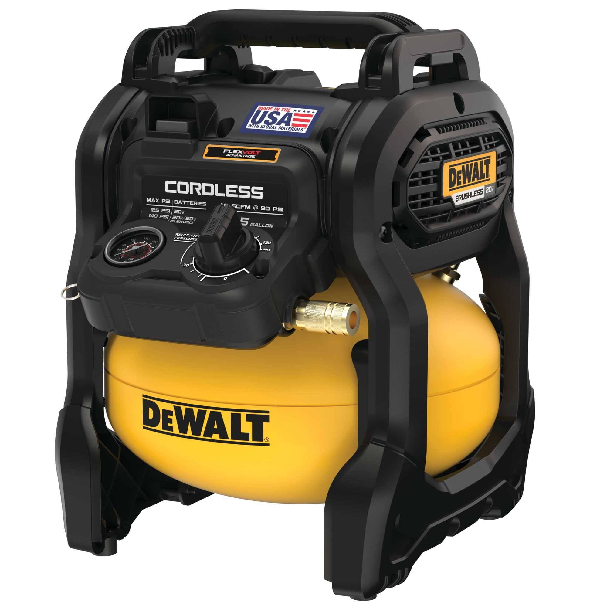 81f8121c2581fd6b2481c41fd1d3b428ae023c0081109d765725964f001417a3.jpg DeWalt 20V Max 2.5 gal. Brushless Cordless Air Compressor (Tool Only) DCC2520B - Image 1