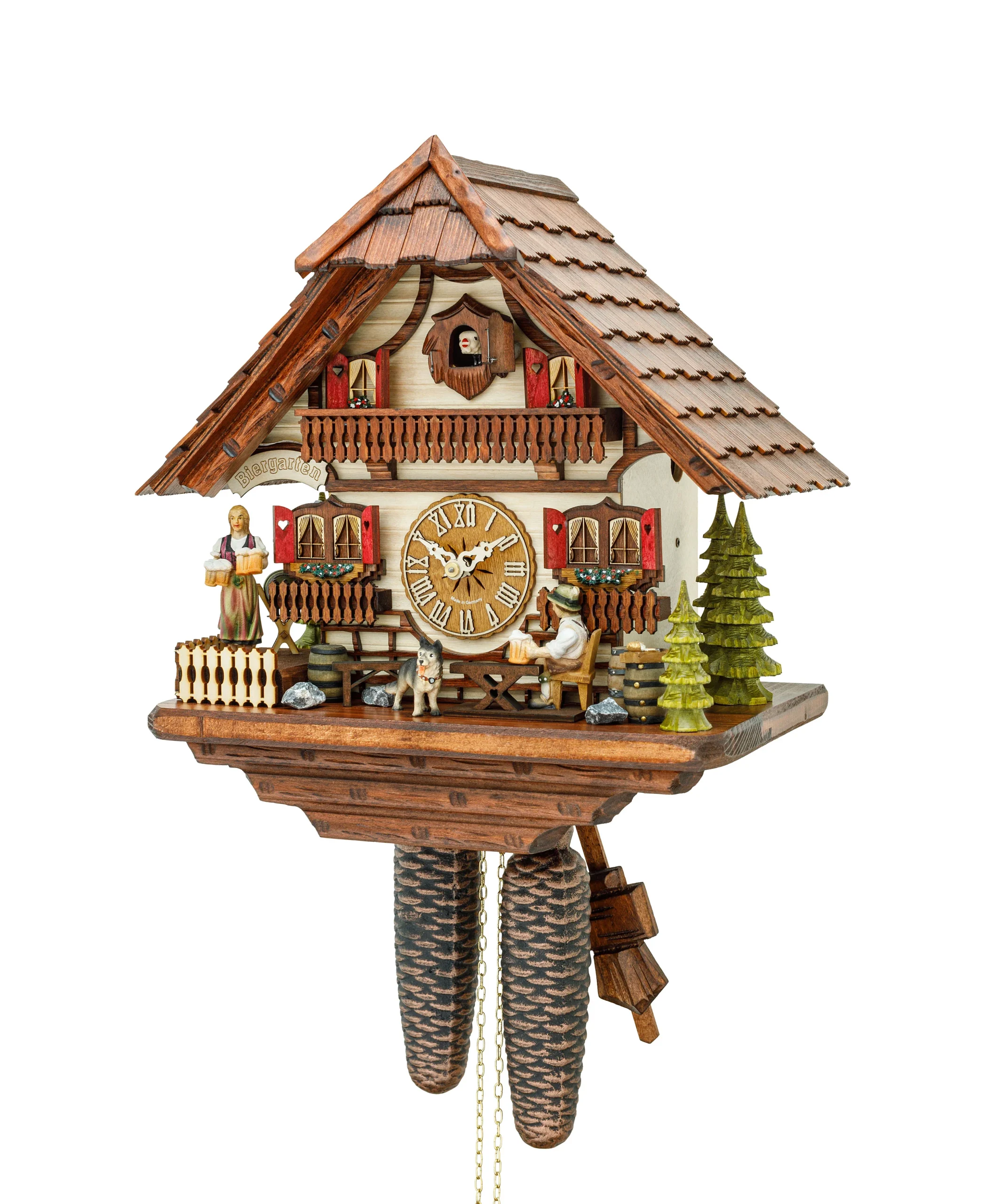 81fc5ea7ac8fe3b8f96336bc5bb318c1626a0adae6a9f738c9de0be4c2f2f070.webp Hekas Cuckoo Clock Black Forest House - 8-Day Movement - 869 EX - Image 1