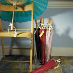 Wedding Star Paper Parasol with Bamboo Boning, White
