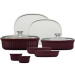 Corningware French Colors 10-Piece Bakeware Set, Cabernet