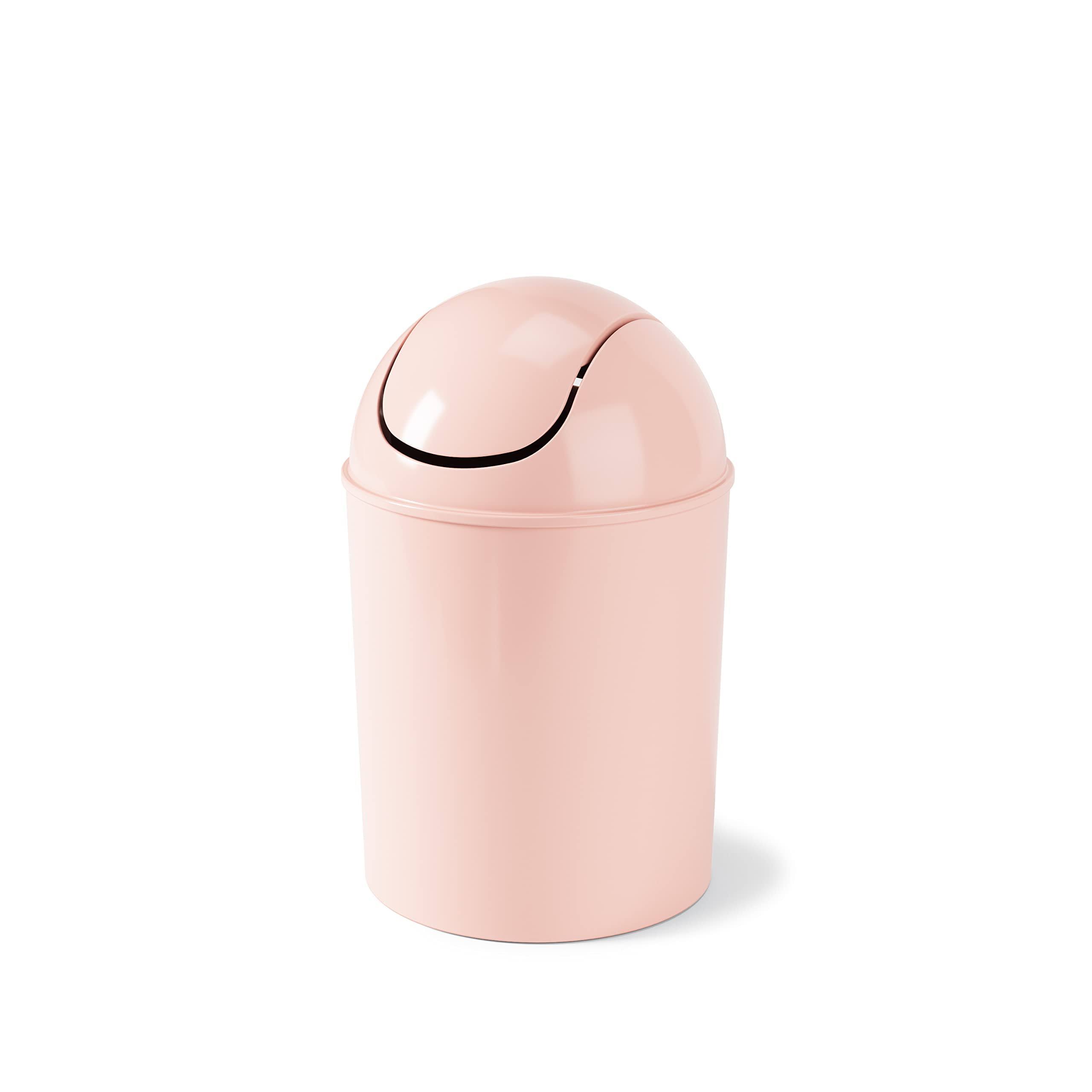 8291bab178cb0235af5888fc2e8f5ee482f2fad4f211859ecfc4485be92be7a2.jpg Umbra 1.25-Gallon Mini Waste Can w/Swing-Top Lid - Small Garbage Bin for Compact Spaces Under Tables & Counters, Miniature Trashcan, Removable Lid - Image 1