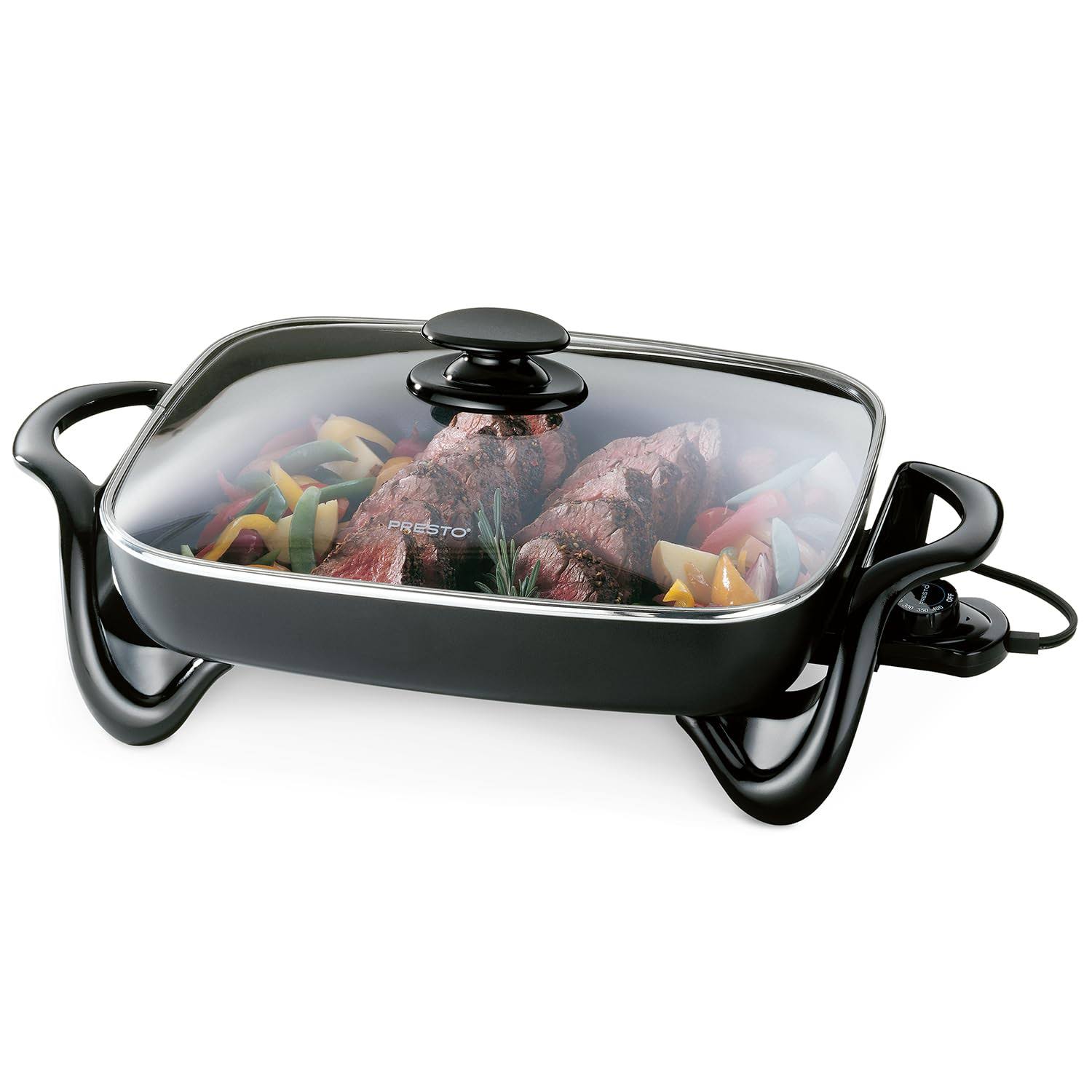 82b7ec8508f9172f61cc354872eb3e4f50453400766eb053c7d47a7a036db12b.jpg Presto 06852 16-inch Electric Skillet with Glass Cover - Image 1