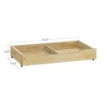 BIKAHOM Solid Wood Under Bed Storage-Drawer - Queen/King, Natural