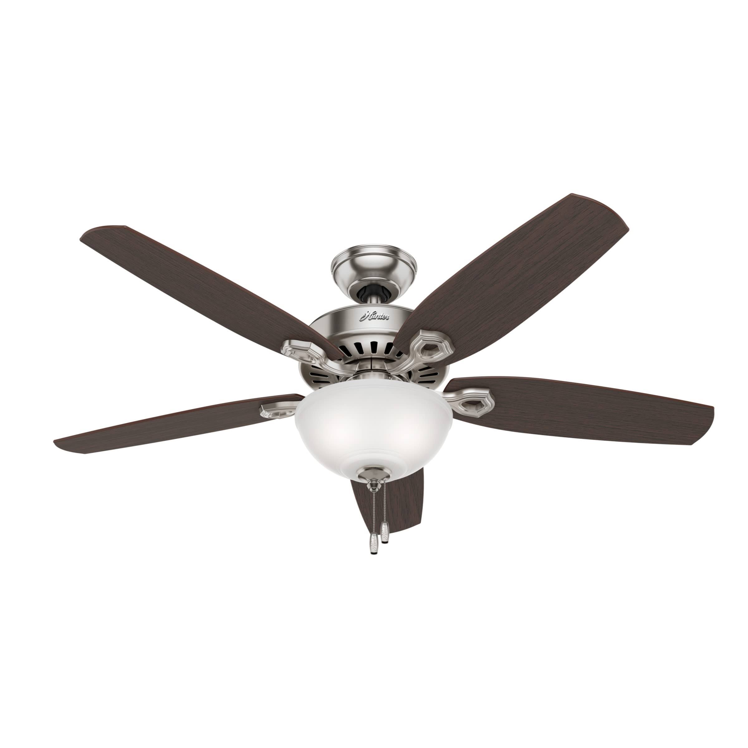 82e65210ba9cb88c0935c4995144feacb6e5f9f36e322d8389e91c3eae38ca13.jpg Hunter Builder Deluxe Ceiling Fan - Brushed Nickel - 52 in 53090 - Image 1