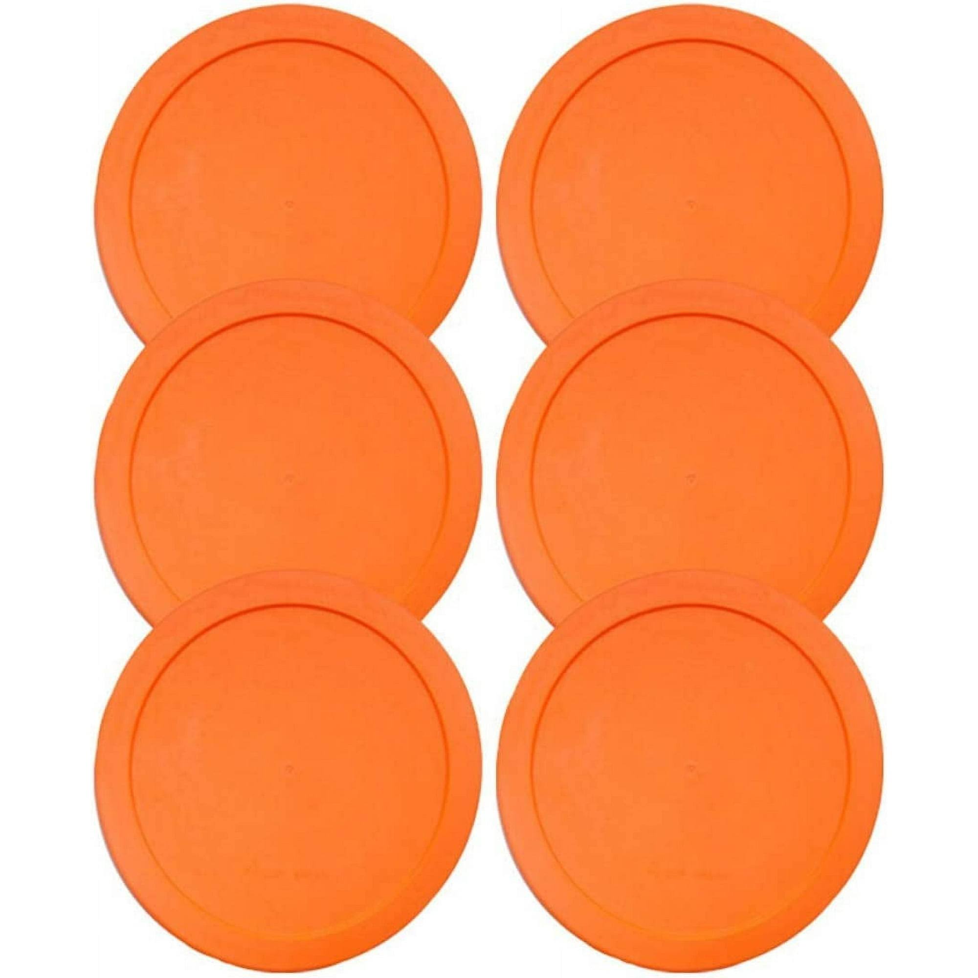 82e79c841c1f8cef89dc33cf0306130804e597b4bbd2334ff759e002dcc96e69.jpg Lids for Pyrex and Anchor Round Glass Containers (2-Cups, Orange-6PK) - Image 1
