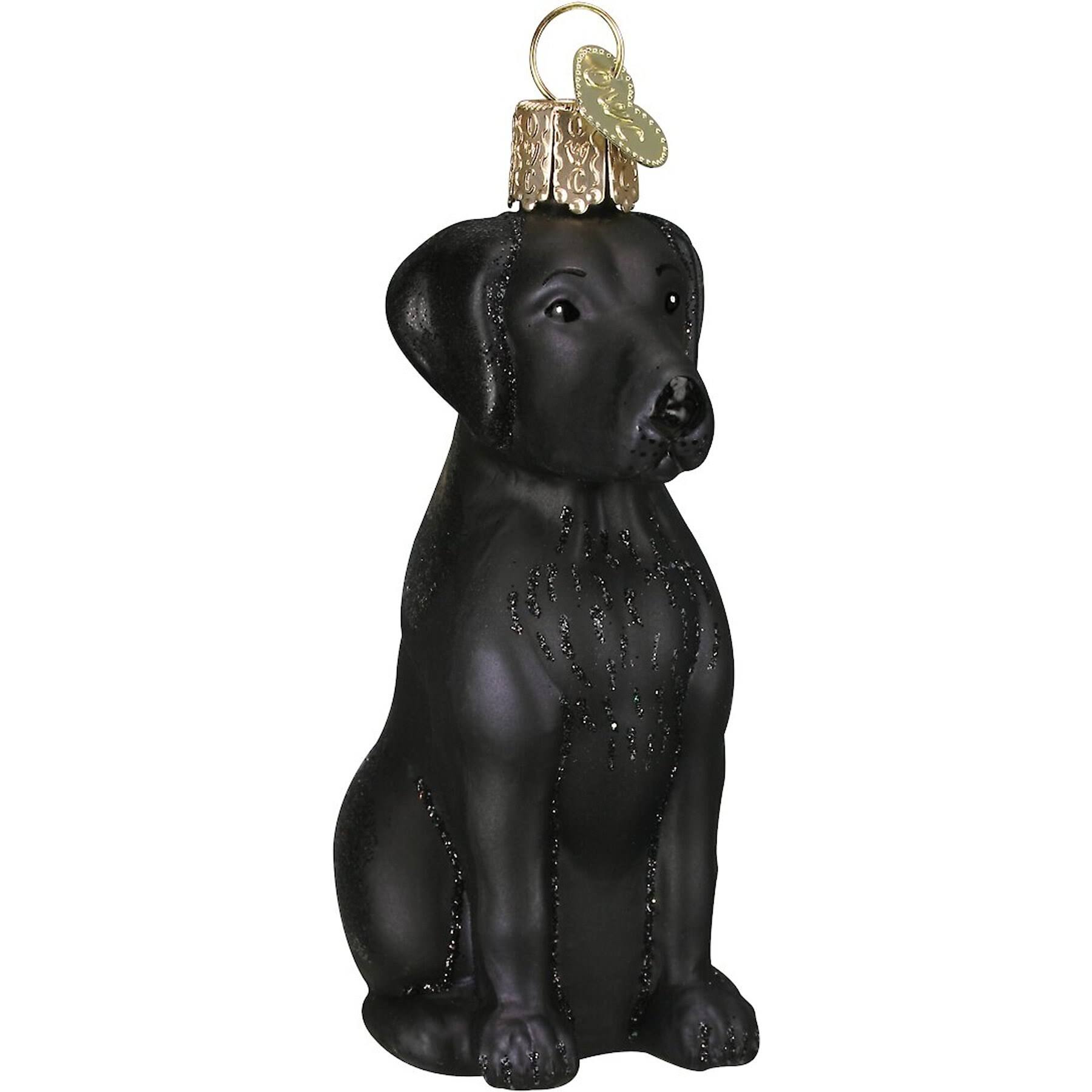 82f95d4416738c942cae8031cc23c9b5e3fdf937d3040b152bc7392b28990d8d.jpg Old World Christmas Black Labrador Glass Ornament - Image 1