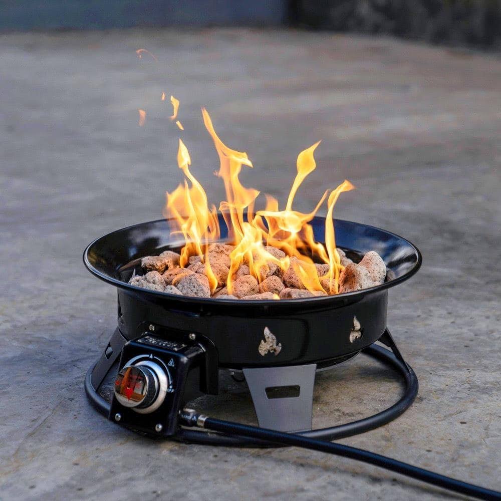 830bab02f34e1aa0fa8fa2a742512ef969a9cc14fb26cda3d1ee0444a897862f.jpg Kootenay 19 in. Portable Outdoor Steel Propane Gas Fire Pit with Cover - Image 1