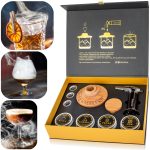 Whiskey Smoker Kit Smoky Premium, All in 1 Bar Set to Easy Smoke Cocktail Drinks, Whisky, Scotch, Bourbon, Old Fashioned. Designer Gift Box, Selected