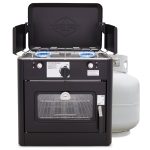 Hike Crew Portable Camping Oven with Dual Burner Propane Stove - Black
