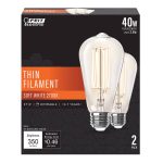 Feit Electric 3011407 40W Equivalence ST19 E26 Filament LED Bulb Soft White - Medium