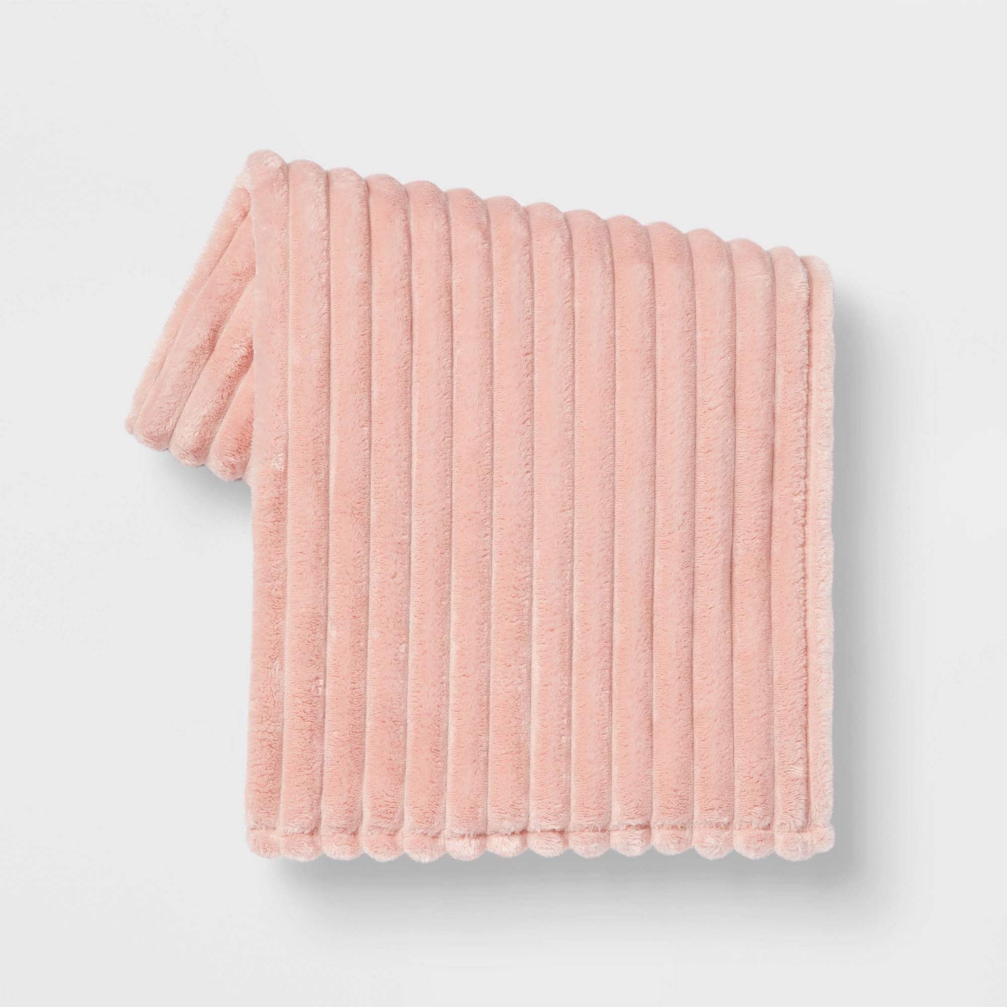 8360bce44cda90f3ab2eb0b9dd50146300710234df2db919c423a733a84c091f.jpg Room Essentials Ribbed Plush Blush Throw Blanket | Target - Image 1