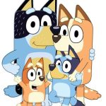 Gallery Pops Bluey - Dad, Mum, Bluey and Bingo Wall Art