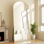 BEAUTYPEAK Full Length Mirror 71"x30" Arched Body Dressing Floor Mirrors for Standing Leaning, Gold