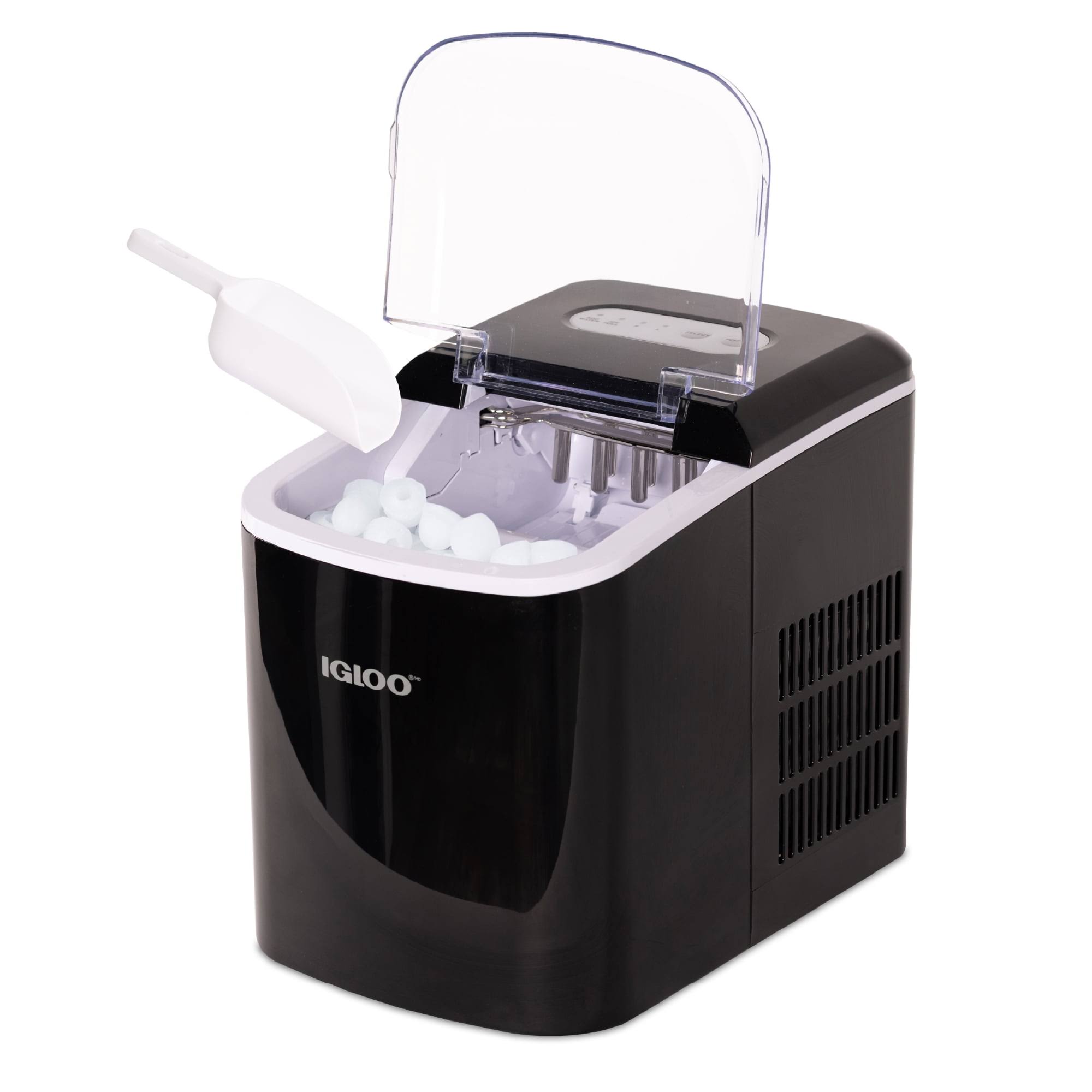 8370c9846690ca886358a1be2a2e7a2ce2cf88fa331c31d7bd95a83b3d9a5462.jpg Igloo 26 lbs Automatic Portable Countertop Ice Maker Machine - Black - Image 1