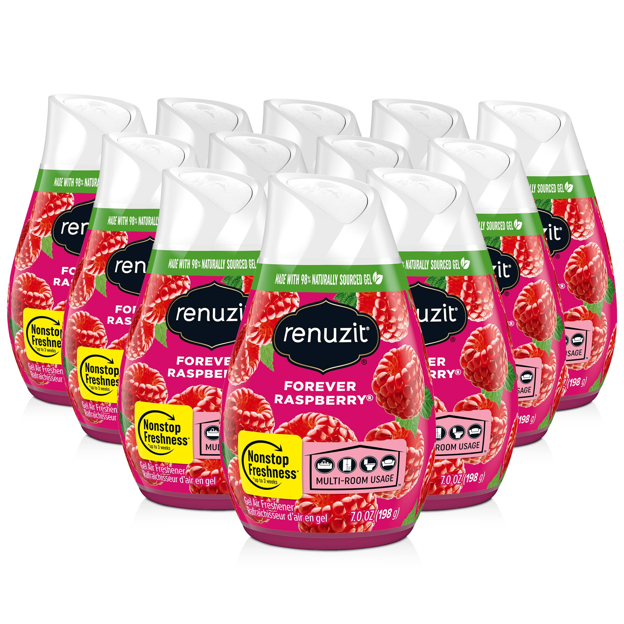 839adbc54b12fecd939decddd6d929efd023b61a98f7ac60e064cbbd18c6bd12.jpg Renuzit Adjustable Solid Gel Air Freshener, Forever Raspberry, 12 Count - Image 1