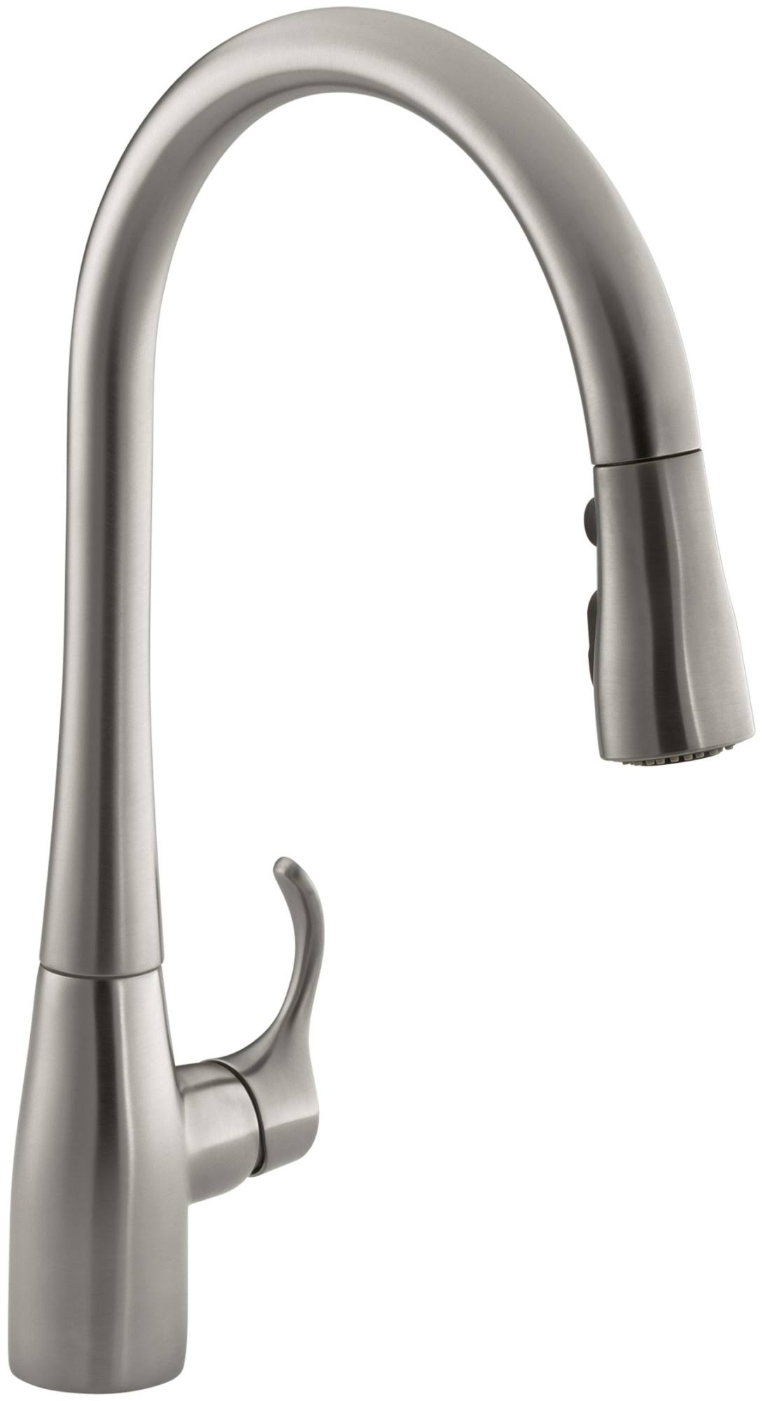 83a0d0888e58c1f432f711e3f6b54ed16152da42ea123f09636715f6f72bfdc4.jpg Kohler K 596 CP Simplice Single Hole Pull Down Kitchen Faucet, Polished Chrome - Vibrant Stainless / Faucet - Image 1