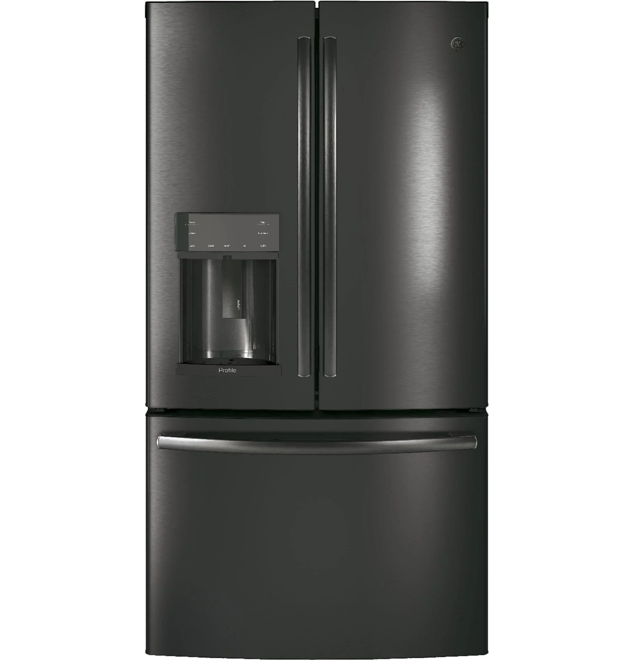 83b5de0f7a378fa817cf780b2f8e897ca8f954f1761f6e52bc691eb6a06ba49a.webp Appliances PFE28KBLTS 36 Inch French Door Refrigerator Black Stainless Steel - Image 1
