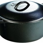 Lodge L8DOLKPLT Cast Iron Dutch Oven with Dual Handles, Pre-Seasoned, 5-Quart,Black