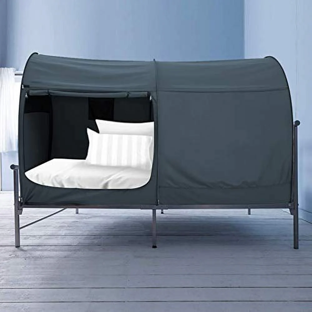83c2b07d2ce1e4e82ab1c01f8d6b09d6c02e2fa78fd6ff491c9a11a11be59a35.webp Alvantor Bed Canopy Tents Dream Privacy Space Queen Size Indoor Pop up Breathable Grey - Image 1