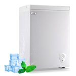 3.5 Cubic Chest Deep Freezer with Removable Storage Basket 7 Gears Temperature Control Energy Saving for Office Dorm or Apartment(White)