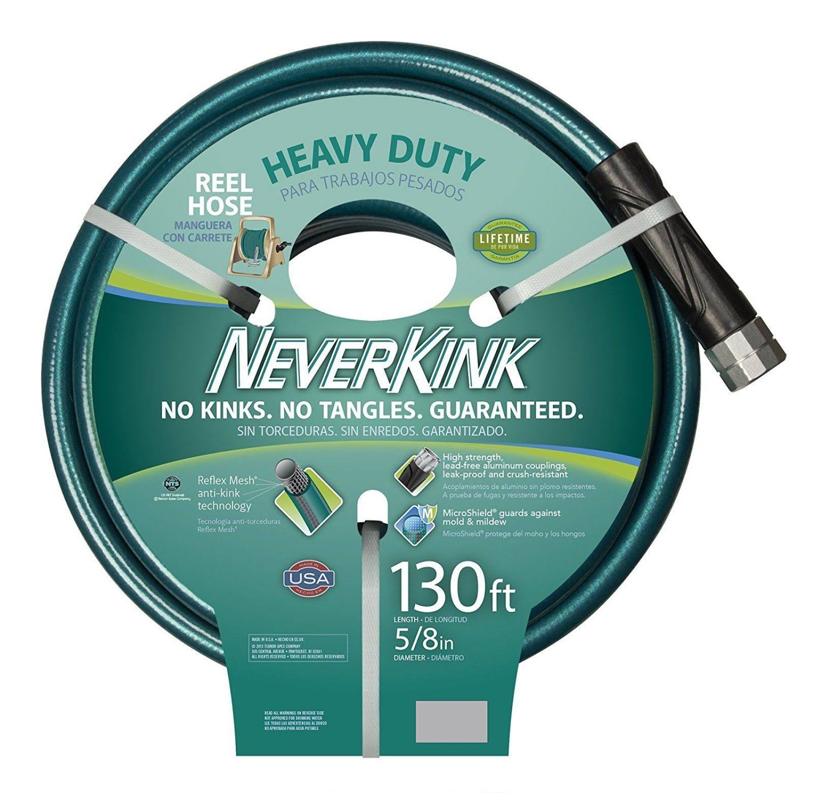 Apex Neverkink Heavy-Duty Garden Hose, Teal, 130'