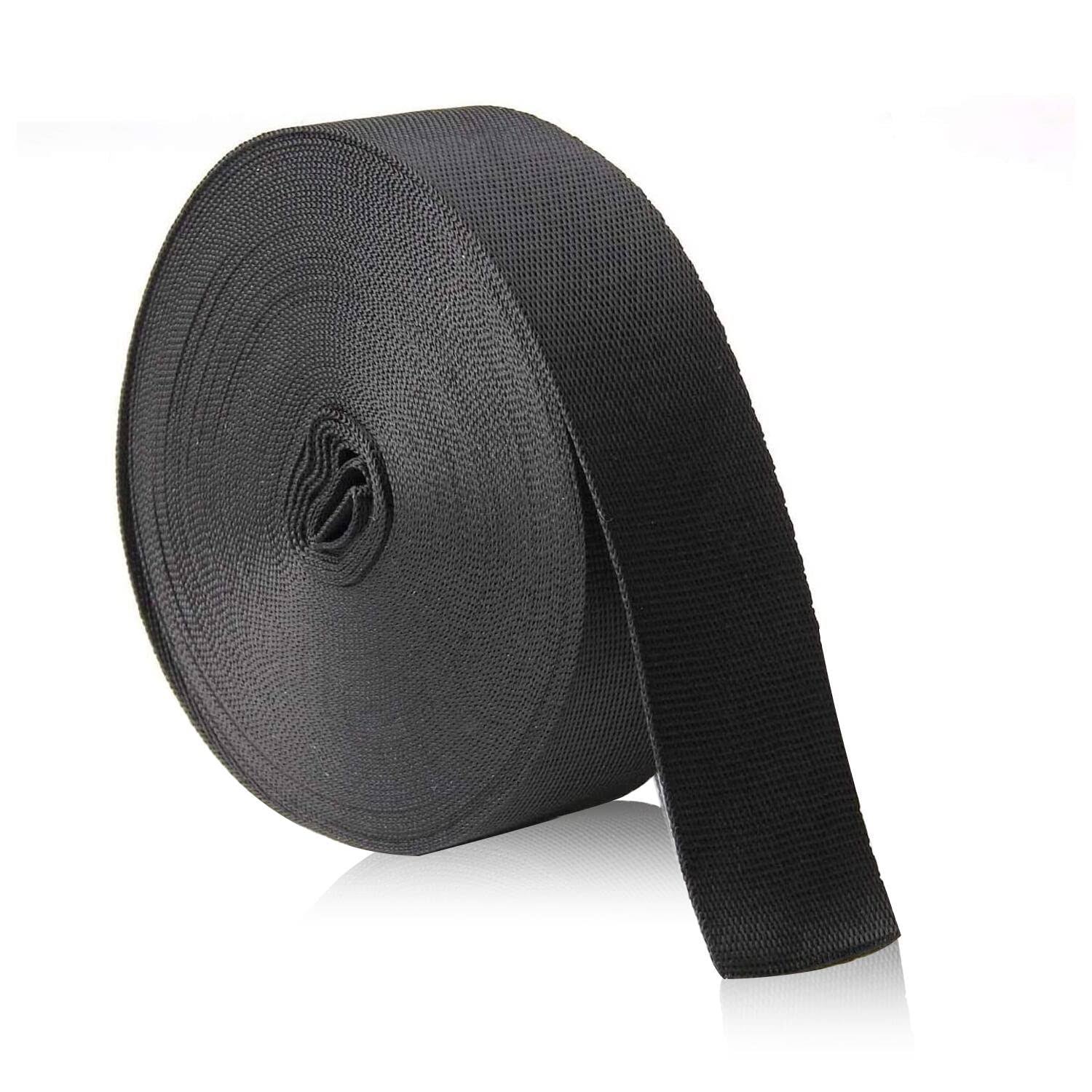 83cc2ee8a206cf15dbd9acd55105cec2a12421e3d91dfa17169a9b3ee4971d28.jpg JIAKAI 1 inch Wide 10 Yards Nylon Heavy Duty Webbing Strap,Polypropylene Heavy Straps for Bags, Hammocks, Outdoor Climbing and DIY Making Luggage - Image 1