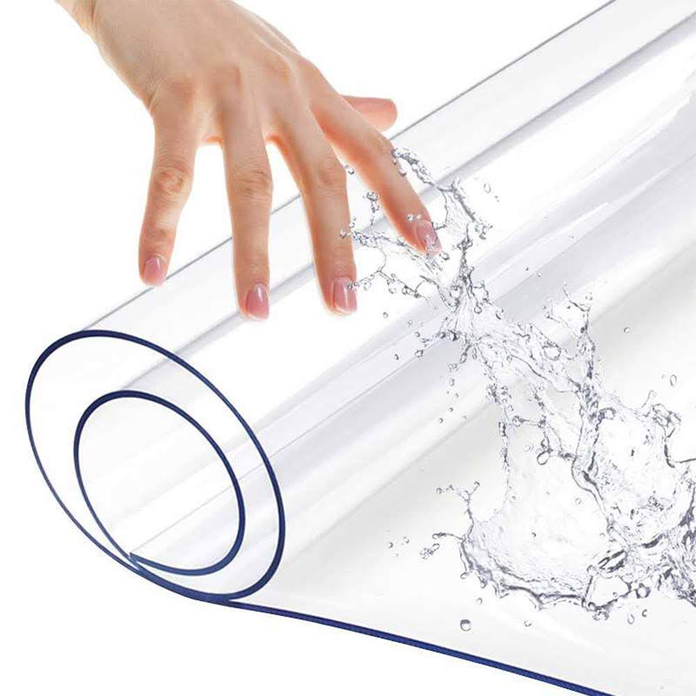 83e7b2c9393cfb27b1991870553e0203bc100f5cba32db96e293e2ea4c6a72d1.jpg Clear Vinyl Table Protector for Dining Table Coffee Table Bedside Tabletop PVC Plastic Tablecloth Desktop Cover Mat Easy Clean Topper Cabinet Screen - Image 1