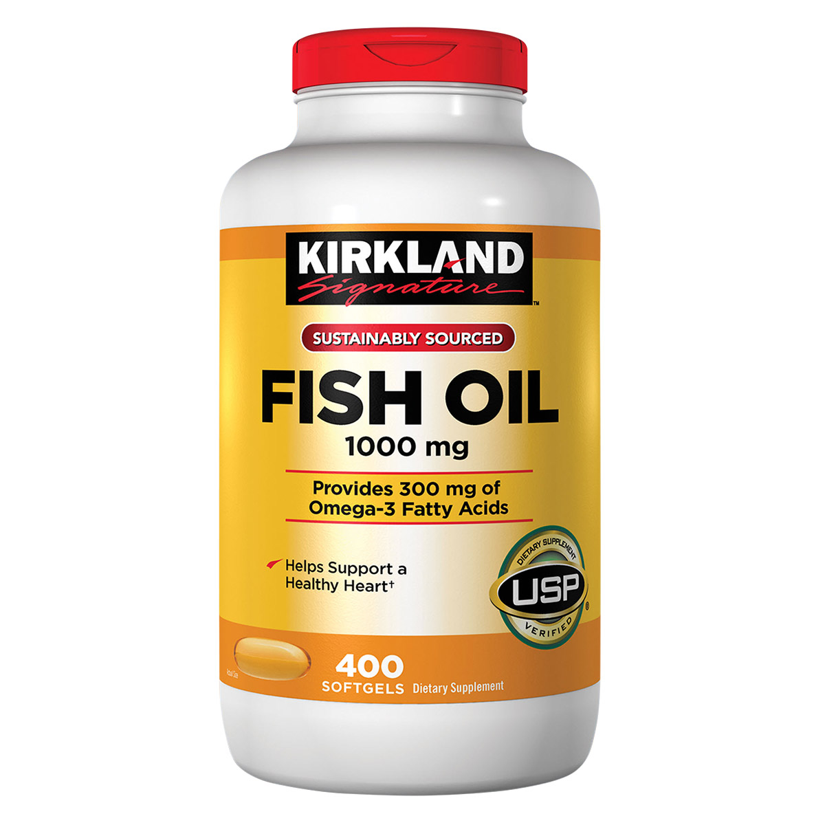 84016b15a1d6a482895c24f3616e5e1637f3dbeda15d44fdc43e7613755137c9.jpg Kirkland Signature Fish Oil 1000 Mg., 400 Softgels - Image 1