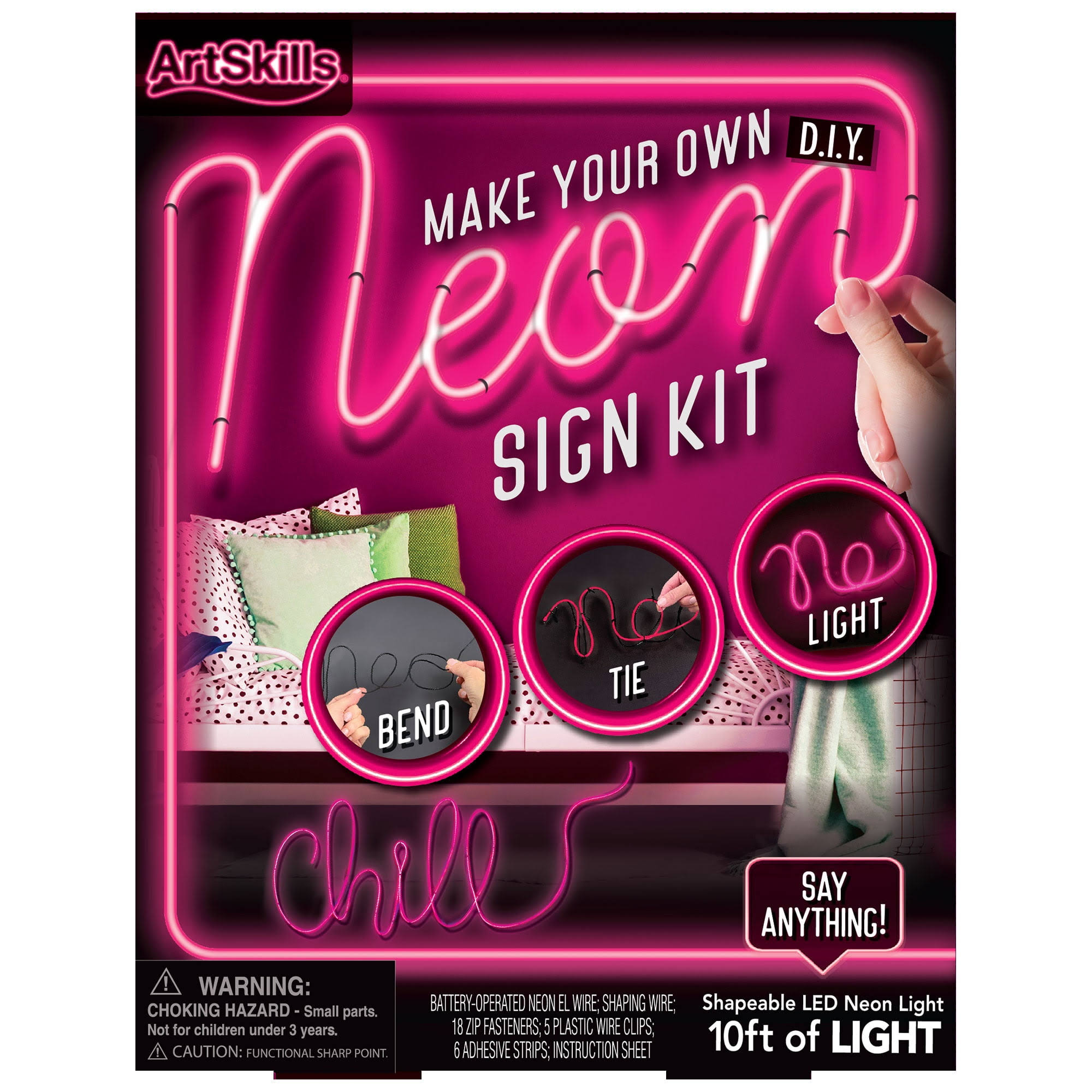 841a0abac7d75cbad3c751770ef6bed214f6fbea86d6d1f197359b974e0f141e.jpg Artskills Make Your Own Neon Sign Pink Kit | CVS - Image 1