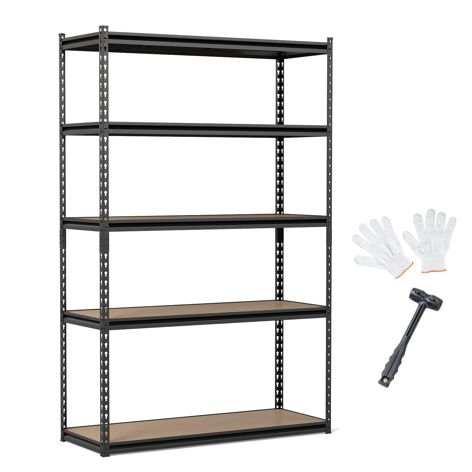 84321731c5631b04be6400543264a824415fefe2ce5c2260430970fd63201f25.webp Tangkula 5-Tier Heavy Duty Garage Shelving Unit 2200 LBS Metal Storage Organizer Rack - Image 1