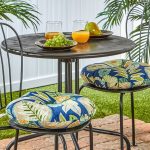 Greendale Home Fashions 15" Round Outdoor Bistro Chair Cushion, 2/pk, Marlow, Blue
