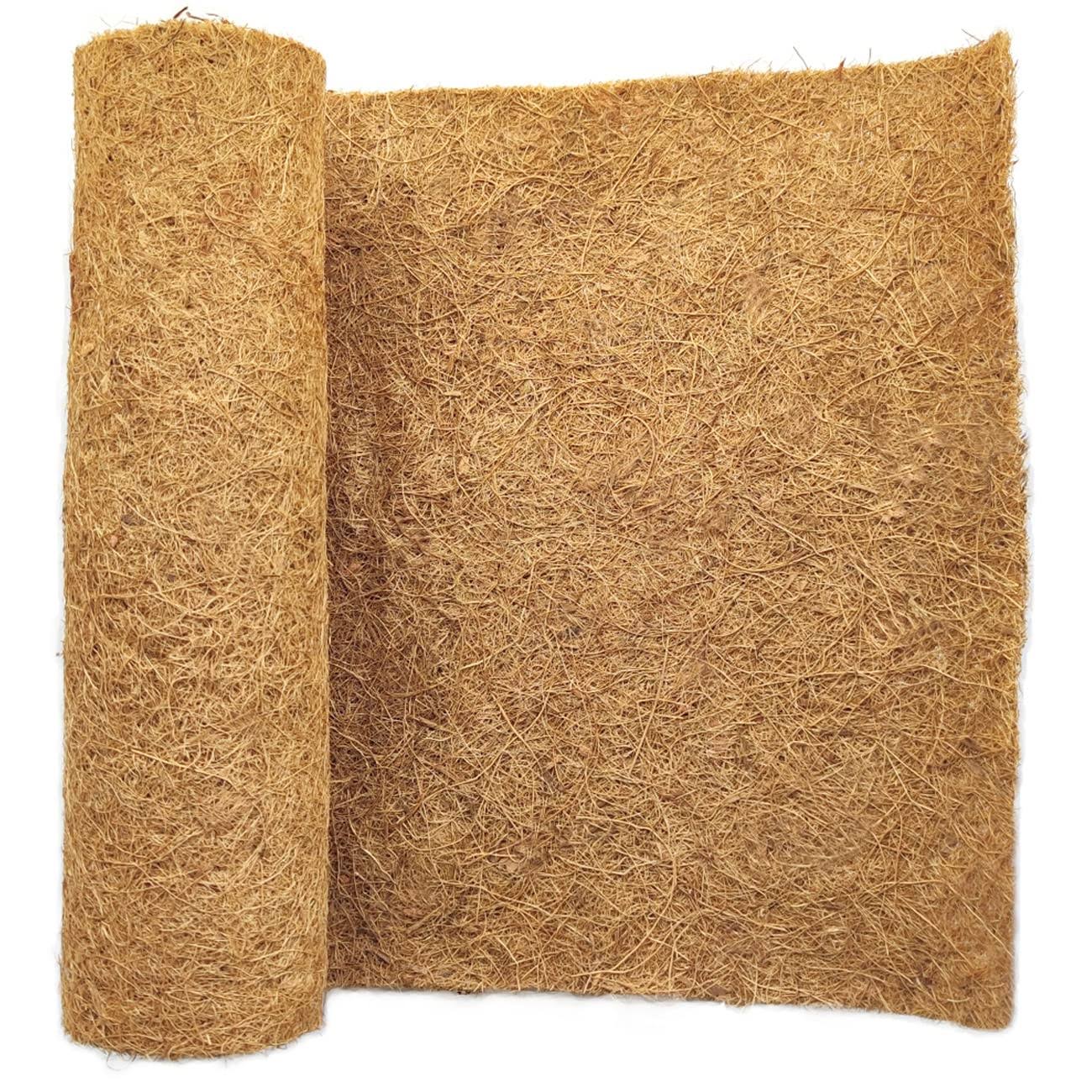 84553afcadc2fed0b7f613147ac81f4acbb3ddc195cf895b2922893113a42aa5.jpg SUNYAY 15x40 inch Natural Coconut Coir Liner Sheets Coco Fiber Roll Coco Mat for Planter Flower Basket Liner Garden Decoration Animal Pet Pad - Image 1