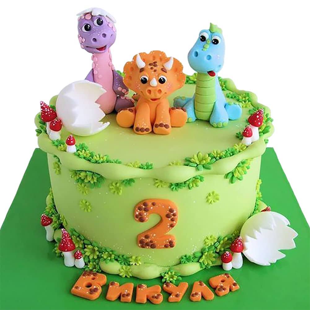 849259b9e40cd77401547951bea0498f71e061385f86325718eee3fe6f0ba5df.jpg 3 Pcs Baby Dinosaur Cake Toppers Miniature Dinosaur Cupcake Inserts for Baby Shower Boys Girls Forest Animals Theme Birthday Party Decor - Image 1