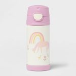 Kids' 12oz Stainless Steel Portable Drinkware Water Bottle Unicorn Shapes Lavender - Pillowfort