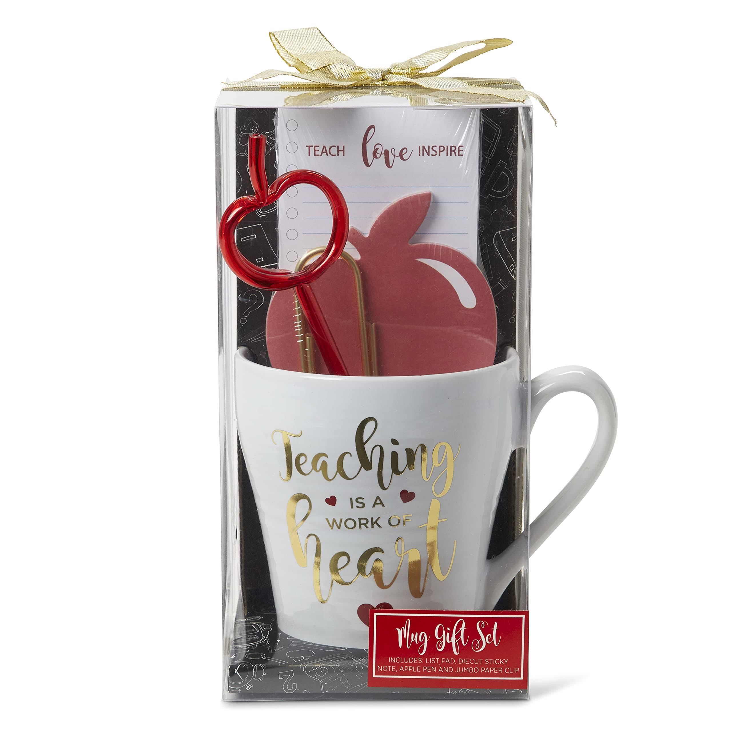 84ce2cb95daa80dee559d9fa7f45e5e97d9bb1647cbb389ca7d5df281e8a4875.jpg Teacher Appreciation Gift Sets: Thank You Gift Bundles with Coffee or Tea Novelty Mugs, Printed Tote Bags, Apple Sticky Notes, Writing Pads, Apple - Image 1