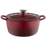 Food Network 7-Qt. Ombre Enameled Cast-Iron Dutch Oven Red