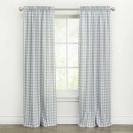 Kate Aurora Country Farmhouse Buffalo Check Plaid Gingham Window Curtains - Grey - 42 in. W x 95 in.