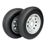 2 - Pack Trailer Tire on Rim ST205/75R15 Trailquest LRC 6 Ply Radial 5 Lug Silver Modular Wheel 5x4.5" Bolt Pattern