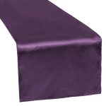 CV Linens Satin Table Runner - Eggplant/Plum