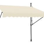 STEELAID Manual Retractable Awning ÿ 59�� Non-Screw Outdoor Sun Shade ÿ Adjustable Pergola Shade Cover with UV Protection ÿ 100% Polyester Made