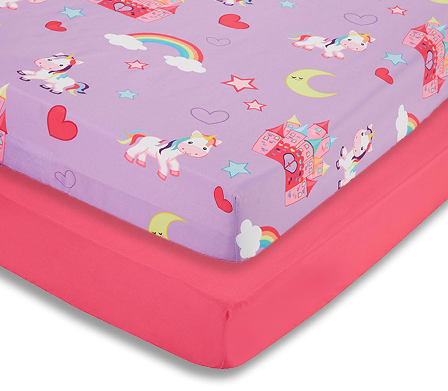 85705a8c9673abcb25649ed6a54fee8285e9e7e6507b459bf459f37546860d16.jpg Everyday Kids 2 Pack Fitted Girls Crib Sheet, 100% Soft Breathable Microfiber, Baby Sheet, Fits Standard Size Crib Mattress 28in x 52in, Nursery - Image 1
