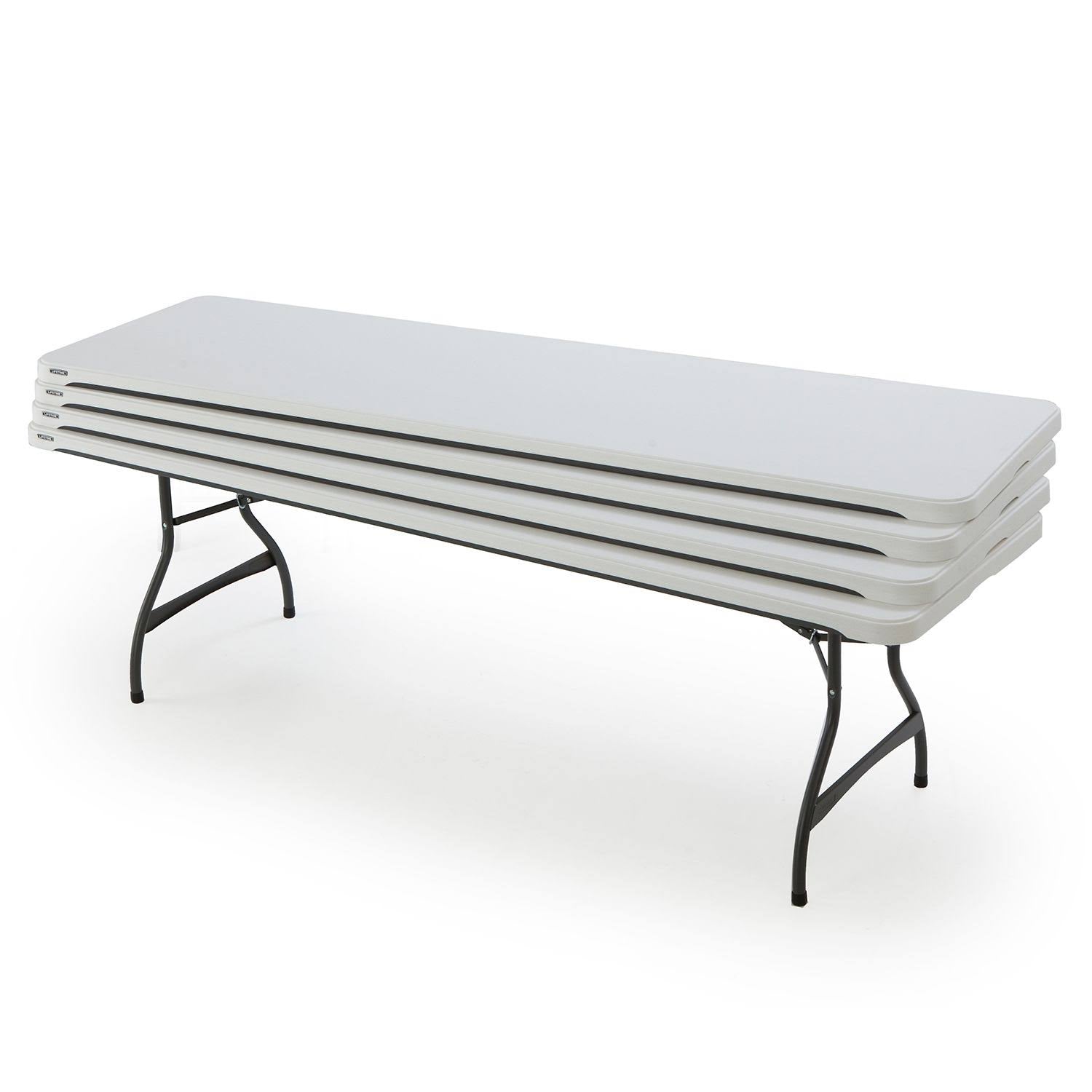 857b42d9262838d9920eb8ec48a9d4ba056b4c6c04951d71187ab9aa1705c917.jpg Lifetime 4-Pack Commercial Stacking 8 ft Folding Table - White (80344) - Image 1